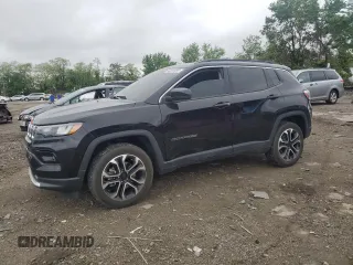2022 Jeep Compass Limited z VIN 3C4NJDCBXNT194943, wystawiony jako Copart lot #55599495 z przebiegiem 33 190 mil mil oraz Szkoda całkowita • Salvage title. Historia ofert i sprzedaży dostępna na DreamBid. Obrazek 1.