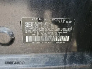 2009 Subaru Impreza i z VIN JF1GH61699H809109, wystawiony jako Copart lot #52859305 z przebiegiem 125 084 mil mil oraz Szkoda całkowita • Salvage title. Historia ofert i sprzedaży dostępna na DreamBid. Obrazek 12.