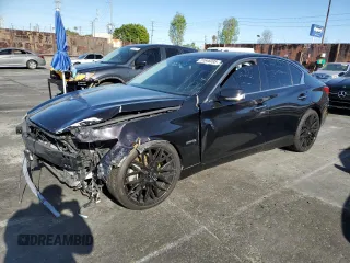 2014 Infiniti Q50 Hybrid Premium with VIN JN1AV7APXEM691616, listed as a Copart auction lot 51646095 with 133,670 mi miles and Clean Title. Bid and sale history available at DreamBid. Image 1.