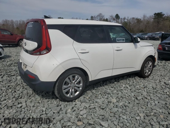2020 Kia Soul S with VIN KNDJ23AUXL7035741, listed as a Copart auction lot 48952245 with 80,504 mi miles and Salvage Title. Bid and sale history available at DreamBid. Image 3.