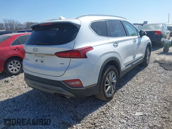 2020 Hyundai Santa Fe Limited with VIN 5NMS5CAD9LH240763, listed as a IAAI auction lot 41754101 with 66,450 mi miles. Bid and sale history available at carsss.com. Image 4.