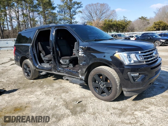 2021 Ford Expedition Max XLT with VIN 1FMJK1JT5MEA75357, listed as a Copart auction lot 44400205 with 146,235 mi miles and Salvage Title. Bid and sale history available at DreamBid. Image 4.