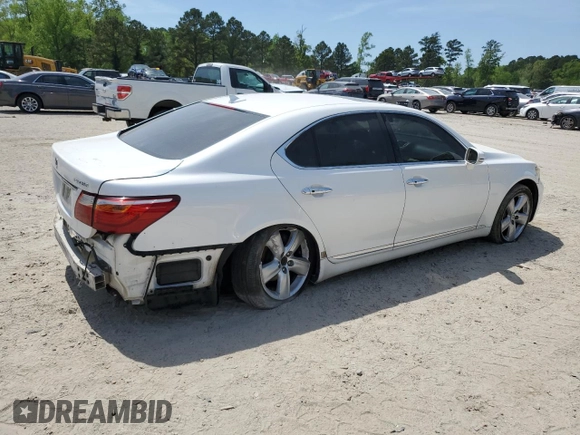 2010 Lexus LS 460 with VIN JTHBL5EF6A5099663, listed as a Copart auction lot 53441535 with Not provided miles and Salvage title. Bid and sale history available at DreamBid. Image 3.