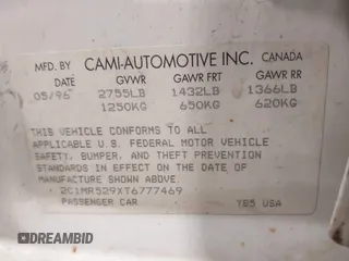 1996 Geo Metro z VIN 2C1MR529XT6777469, wystawiony jako IAAI lot #41392706 z przebiegiem 353 287 mil mil oraz . Historia ofert i sprzedaży dostępna na DreamBid. Obrazek 9.