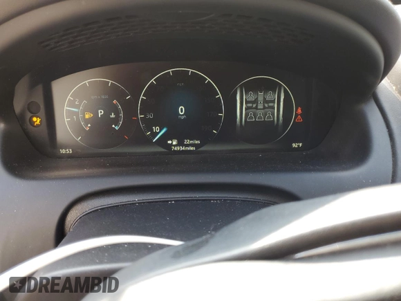2016 Jaguar XJ Portfolio with VIN SAJWJ2GD8G8V92997, listed as a Copart auction lot 72420774 with 74,934 mi miles and Salvage title. Bid and sale history available at DreamBid. Image 9.
