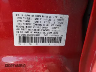 2012 Honda Fit Sport с VIN JHMGE8H52CC004499, выставлен на аукционе Copart как лот 41480225 с пробегом 45 937 миль миль и Списание • Salvage title. История ставок и продаж доступна на DreamBid. Изображение 12.