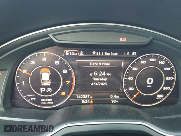 2017 Audi Q7 Premium Plus with VIN WA1LAAF70HD002088, listed as a Copart auction lot 51954345 with 142,387 mi miles and Clean Title. Bid and sale history available at carsss.com. Image 9.