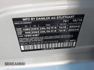 2015 Mercedes-Benz GLA 250 z VIN WDCTG4GB3FJ074548, wystawiony jako IAAI lot #41328457 z przebiegiem 75 706 mil mil oraz . Historia ofert i sprzedaży dostępna na DreamBid. Obrazek 9.