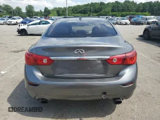 2014 Infiniti Q50 with VIN JN1BV7AP0EM690933, listed as a Copart auction lot 61128185 with 151,552 mi miles and Salvage title. Bid and sale history available at DreamBid. Image 6.