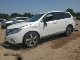 2015 Nissan Pathfinder SL with VIN 5N1AR2MMXFC652386, listed as a Copart auction lot 59225715 with 76,089 mi miles and Salvage title. Bid and sale history available at DreamBid. Image 1.