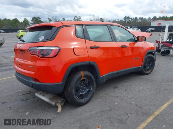 2019 Jeep Compass Sport z VIN 3C4NJCAB6KT658268, wystawiony jako IAAI lot #41698969 z przebiegiem 809 mil mil oraz . Historia ofert i sprzedaży dostępna na DreamBid. Obrazek 4.