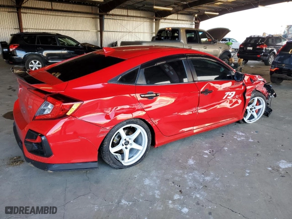 2020 Honda Civic Si Sedan with VIN 2HGFC1E51LH702308, listed as a Copart auction lot 80389714 with 90,465 mi miles and Salvage Title. Bid and sale history available at carsss.com. Image 3.