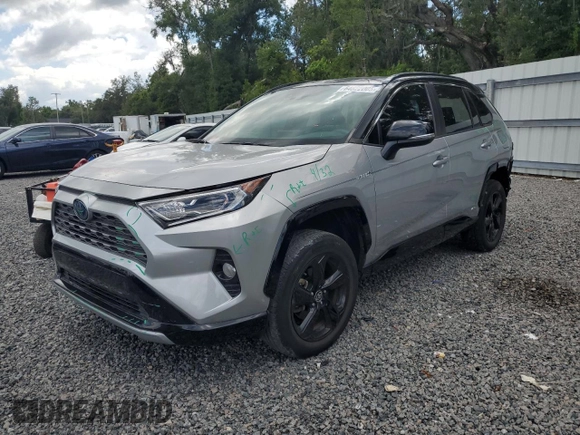 2021 Toyota RAV4 Hybrid XSE with VIN 2T3E6RFVXMW020561, listed as a Copart auction lot 64822005 with 39,434 mi miles and Salvage title. Bid and sale history available at DreamBid. Image 1.