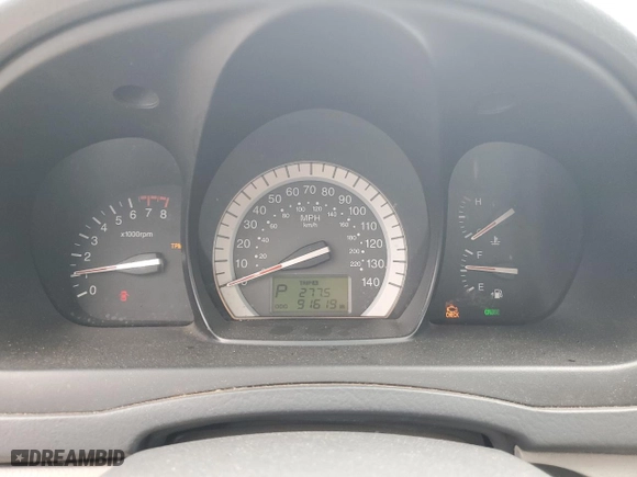 2007 Kia Spectra EX with VIN KNAFE121575466606, listed as a Copart auction lot 72697584 with 91,619 mi miles and Salvage Title. Bid and sale history available at carsss.com. Image 9.