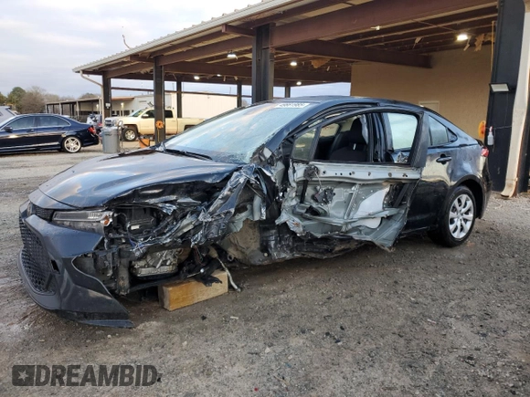 2022 Toyota Corolla LE with VIN JTDEPMAE2NJ207333, listed as a Copart auction lot 49881985 with 104,314 mi miles and Salvage Title. Bid and sale history available at carsss.com. Image 1.
