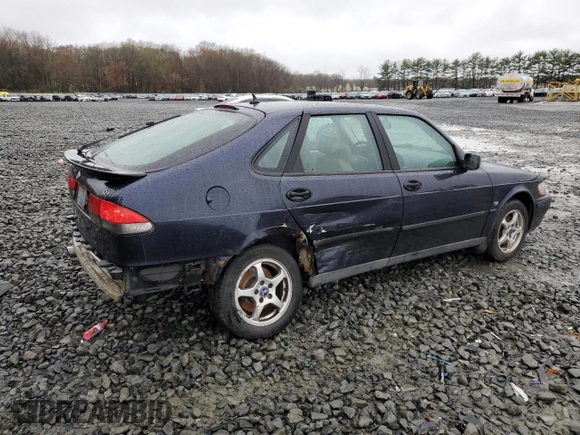 2001 Saab 9-3 with VIN YS3DD58H812003501, listed as a Copart auction lot 51526175 with 162,220 mi miles and Salvage Title. Bid and sale history available at carsss.com. Image 3.