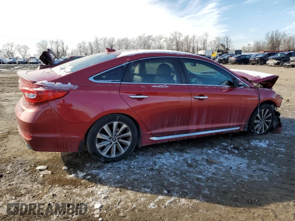 2017 Hyundai Sonata Sport with VIN 5NPE34AF6HH469065, listed as a Copart auction lot 41884845 with 119,447 mi miles and Salvage Title. Bid and sale history available at carsss.com. Image 3.