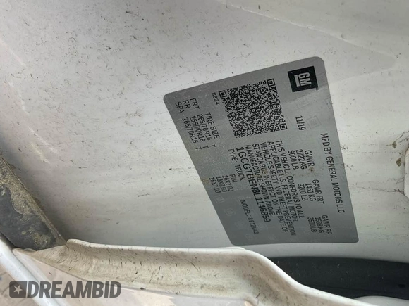 2020 Chevrolet Colorado 4WD Work Truck z VIN 1GCGTBEN8L1146859, wystawiony jako IAAI lot #42561237 z przebiegiem 96 384 mil mil oraz . Historia ofert i sprzedaży dostępna na DreamBid. Obrazek 12.