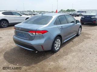 2020 Toyota Corolla LE with VIN JTDEPRAE9LJ115291, listed as a IAAI auction lot 41891753 with 38,665 mi miles. Bid and sale history available at carsss.com. Image 4.
