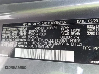 2020 Volvo XC90 Momentum with VIN YV4102CK0L1608528, listed as a IAAI auction lot 41870527 with Not provided miles and . Bid and sale history available at DreamBid. Image 9.