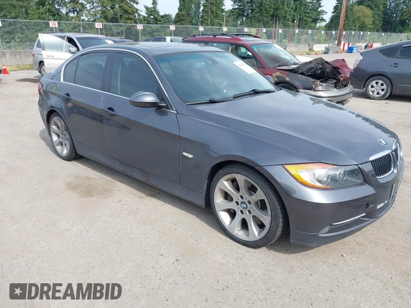 2007 BMW 3 Series 335i with VIN WBAVB73517KY60596, listed as a IAAI auction lot 42504350 with 111,403 mi miles and . Bid and sale history available at DreamBid. Image 1.