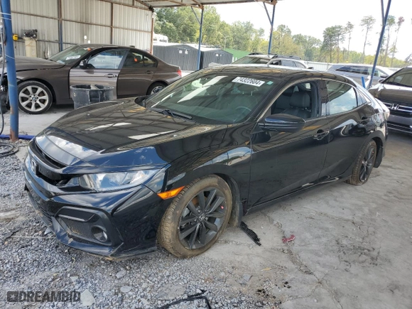2020 Honda Civic Hatchback EX-L with VIN SHHFK7H87LU203477, listed as a Copart auction lot 74322604 with 53,762 mi miles and Salvage Title. Bid and sale history available at carsss.com. Image 1.