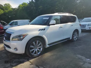 2012 Infiniti QX56 7-passenger with VIN JN8AZ2NF2C9515928, listed as a Copart auction lot 57131185 with 195,215 mi miles and Clean title. Bid and sale history available at DreamBid. Image 1.