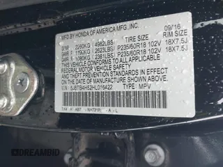 2017 Acura RDX w/Technology Pkg with VIN 5J8TB4H52HL016422, listed as a IAAI auction lot 41595277 with 147,120 mi miles. Bid and sale history available at carsss.com. Image 9.