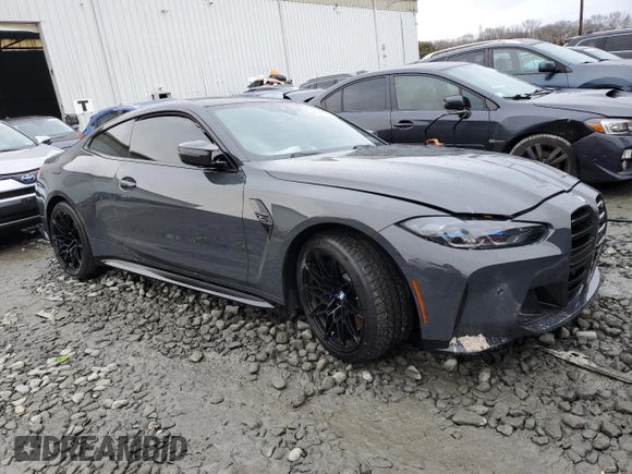 2021 BMW M4 Competition with VIN WBS33AZ0XMCH11542, listed as a Copart auction lot 40417664 with 0 mi miles and Salvage Title. Bid and sale history available at carsss.com. Image 4.