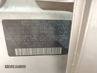 2006 Hyundai Azera SE with VIN KMHFC46F86A051104, listed as a IAAI auction lot 41923493 with Not Provided miles and . Bid and sale history available at DreamBid. Image 9.