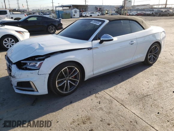 2018 Audi S5 Premium Plus z VIN WAUY4GF59JN004438, wystawiony jako Copart lot #45324915 z przebiegiem 24 970 mil mil oraz Szkody całkowita. Historia ofert i sprzedaży dostępna na DreamBid. Obrazek 1.
