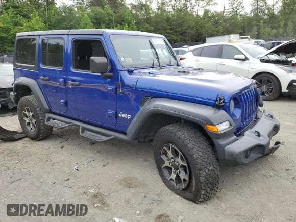 2019 Jeep Wrangler Unlimited Sport S with VIN 1C4HJXDG3KW556884, listed as a Copart auction lot 58174795 with Not provided miles and Salvage title. Bid and sale history available at DreamBid. Image 4.