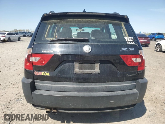 2004 BMW X3 2.5i with VIN WBXPA73474WB29994, listed as a Copart auction lot 52037835 with 140,712 mi miles and Salvage Title. Bid and sale history available at DreamBid. Image 6.