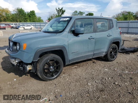 2018 Jeep Renegade Sport with VIN ZACCJBAB5JPH76349, listed as a Copart auction lot 56583145 with 101,857 mi miles and Salvage title. Bid and sale history available at DreamBid. Image 1.