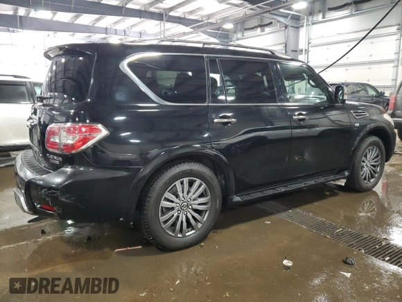 2019 Nissan Armada Platinum with VIN JN8AY2NE8K9755137, listed as a Copart auction lot 46058775 with 93,949 mi miles and Salvage Title. Bid and sale history available at carsss.com. Image 3.