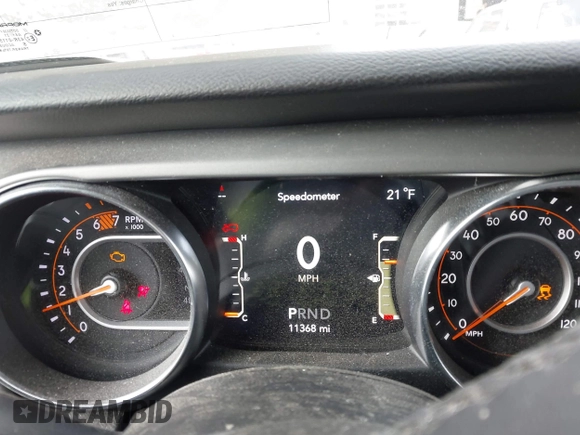 2021 Jeep Wrangler Sport S with VIN 1C4GJXAN4MW728521, listed as a IAAI auction lot 41253170 with 11,368 mi miles and . Bid and sale history available at DreamBid. Image 7.