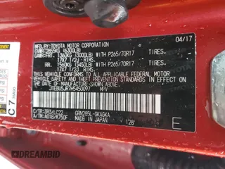 2017 Toyota 4Runner SR5 с VIN JTEBU5JR7H5450097, выставлен на аукционе Copart как лот 55851405 с пробегом 107 906 миль миль и Списание • Salvage title. История ставок и продаж доступна на DreamBid. Изображение 13.