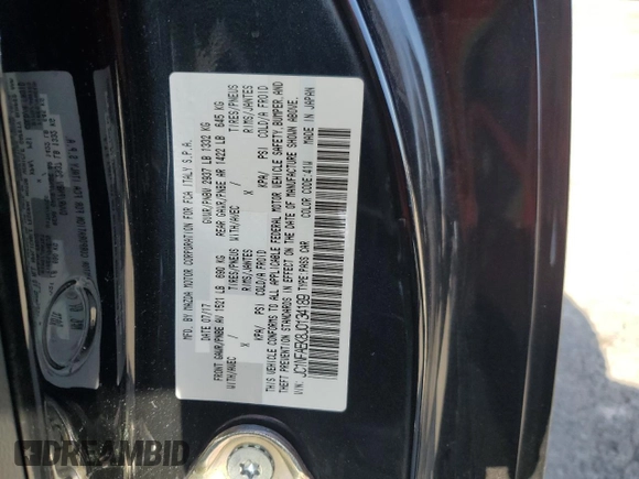 2018 FIAT 124 Spider Abarth z VIN JC1NFAEK8J0134189, wystawiony jako Copart lot #72461804 z przebiegiem 36 047 mil mil oraz Szkoda całkowita • Salvage title. Historia ofert i sprzedaży dostępna na DreamBid. Obrazek 14.