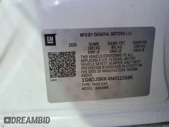 2021 Cadillac CT4 Luxury z VIN 1G6DJ5RK4M0113586, wystawiony jako Copart lot #51775795 z przebiegiem 53 707 mil mil oraz Szkoda całkowita • Salvage title. Historia ofert i sprzedaży dostępna na DreamBid. Obrazek 14.