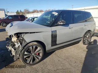 2020 Land Rover Range Rover SV Autobiography Dynamic with VIN SALGW2RE9LA598992, listed as a Copart auction lot 80763454 with 53,514 mi miles and Salvage title. Bid and sale history available at DreamBid. Image 1.