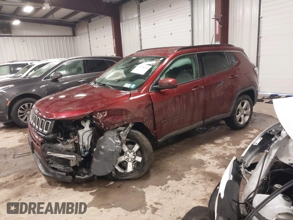 2020 Jeep Compass Latitude with VIN 3C4NJDBB9LT255911, listed as a IAAI auction lot 41398228 with 105,264 mi miles. Bid and sale history available at carsss.com. Image 2.