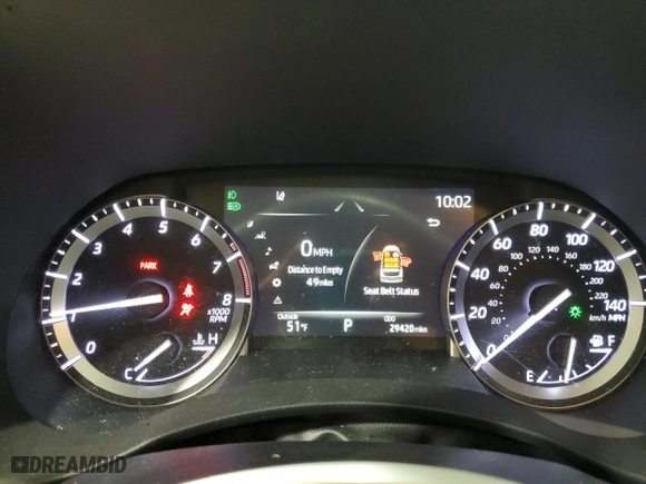 2022 Toyota Highlander XLE with VIN 5TDHZRBH5NS566420, listed as a Copart auction lot 51461485 with 29,420 mi miles and Salvage Title. Bid and sale history available at carsss.com. Image 9.