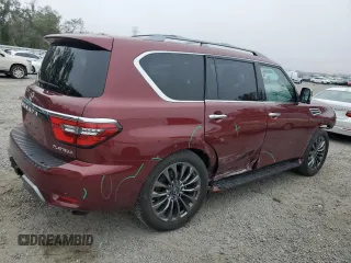 2024 Nissan Armada Platinum with VIN JN8AY2DB4R9851395, listed as a Copart auction lot 43331925 with 7,684 mi miles and Salvage Title. Bid and sale history available at carsss.com. Image 3.