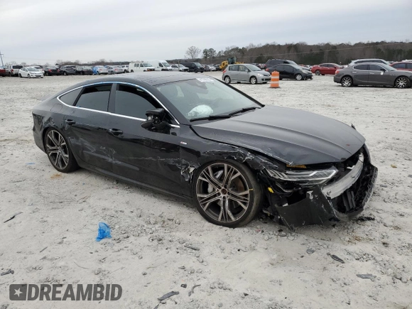 2020 Audi A7 Prestige with VIN WAUV2AF20LN009574, listed as a Copart auction lot 41796335 with 55,084 mi miles and Salvage Title. Bid and sale history available at carsss.com. Image 4.
