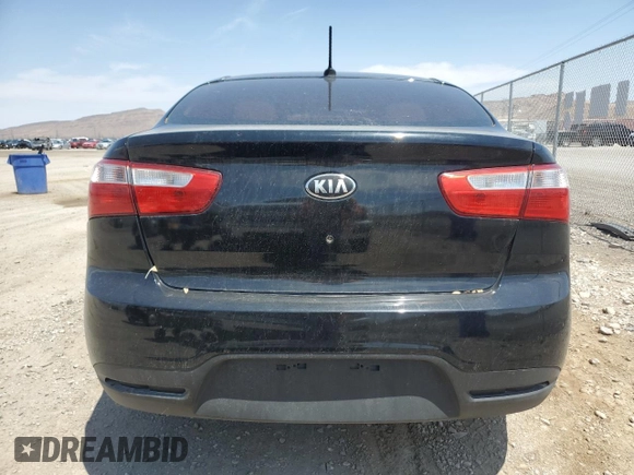 2013 Kia Rio LX with VIN KNADM4A37D6164867, listed as a Copart auction lot 64719374 with 112,840 mi miles and Salvage Title. Bid and sale history available at carsss.com. Image 6.