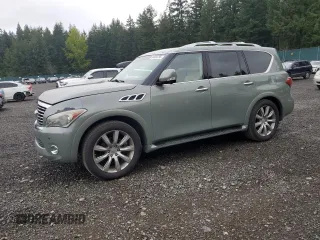 2012 Infiniti QX56 7-passenger z VIN JN8AZ2NE6C9021661, wystawiony jako Copart lot #54956795 z przebiegiem 106 037 mil mil oraz Tytuł czysty. Historia ofert i sprzedaży dostępna na DreamBid. Obrazek 1.