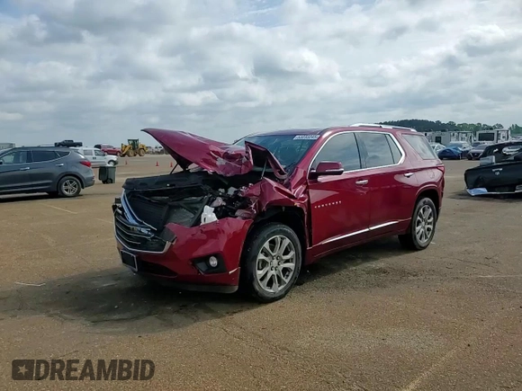 2019 Chevrolet Traverse Premier z VIN 1GNERKKW6KJ196586, wystawiony jako Copart lot #53233245 z przebiegiem Nie podano mil oraz Szkoda całkowita • Salvage title. Historia ofert i sprzedaży dostępna na DreamBid. Obrazek 14.