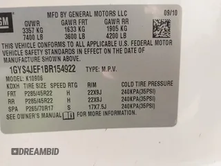 2011 Cadillac Escalade ESV Premium с VIN 1GYS4JEF1BR154922, выставлен на аукционе IAAI как лот 41487239 с пробегом 154 979 миль миль и . История ставок и продаж доступна на DreamBid. Изображение 9.