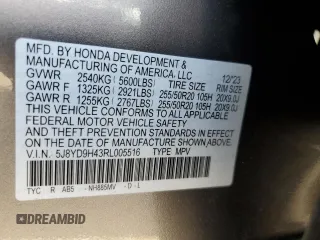 2024 Acura MDX Technology with VIN 5J8YD9H43RL005516, listed as a Copart auction lot 58522115 with 7,065 mi miles and Salvage title. Bid and sale history available at DreamBid. Image 14.