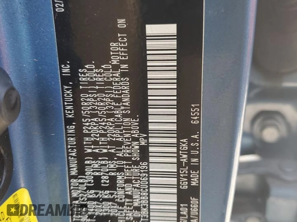 2012 Toyota Venza LE with VIN 4T3BK3BB8CU069196, listed as a Copart auction lot 57228525 with 202,635 mi miles and Salvage title. Bid and sale history available at DreamBid. Image 13.